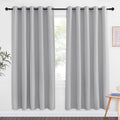 NICETOWN Blackout Door Curtain Drape for Night Shift - Thermal Insulated Solid Grommet Room Darkening Privacy Window Treatment for Living Room (1 Piece, W66 x L72, Silver Grey) by NICETOWN