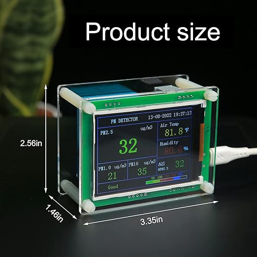 Air Quality Monitor pm2.5 pm10 pm1.0 Detector Indoor air Quality Monitor for Cars,Home,Office,Hotel etc (PM1.0,PM2.5,PM10) - Image 2