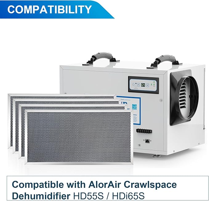 4 Pack MERV-8 Filter Replacement Set Compatible with AlorAir Crawlspace Dehumidifier HD55S/HDi65S/Sentinel HD55/Sentinel HDi65 - Image 5