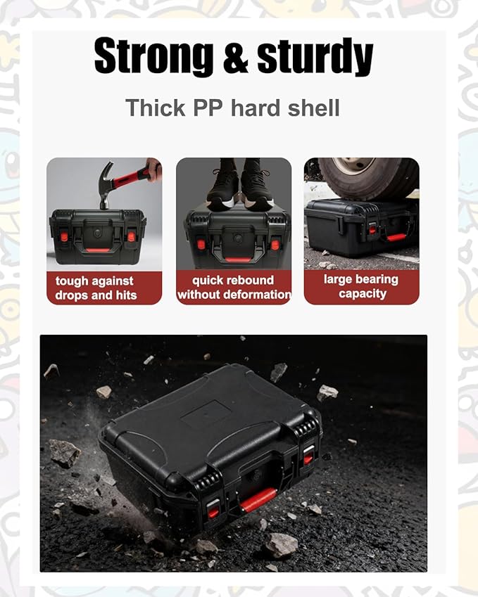 QINGUANG Graded Card Storage Box,Trading Card Case with 6 Foam Dividers,IP67 Waterproof PSA Slab Case for PSA/CSG/CGC/BGS Top Loaders Sports Cards (14.06"x11.81"x6.89") - Image 3