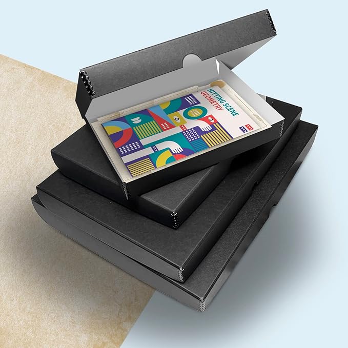 Golden State Art, Archival Folio Storage Box 16x20, Clamshell Design with Metal Edge, Preserve And Store Photos Documents Cards Prints Arts Crafts DIY, Black - Image 6