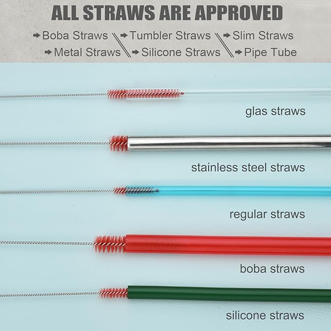 ALINK 8-Pack Red Bottle Brush Cleaner Set - Long Cleaning Brush for Narrow Neck Wine/Beer Bottles, Thermos, Hummingbird Feeder, Spout, Lids and Straws - Image 6