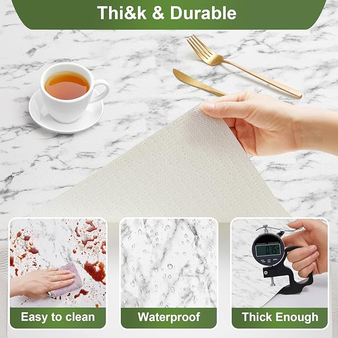 Moriah Shelf Liner Non Adhesive, Kitchen Drawer Liner Non Slip Waterproof Thickened Cabinet Protector for Bathroom Dresser Shelves Pantry(Marble,12'' x 20') - Image 4