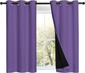 NICETOWN 100% Blackout Short Curtains with Black Liners, 2 Panels, 37"W by 40"L, Lilac Purple, Solid Thermal Insulated Full Blackout 2-Layer Lined Drapes, Energy Efficiency Window Drapes for Bedroom by NICETOWN