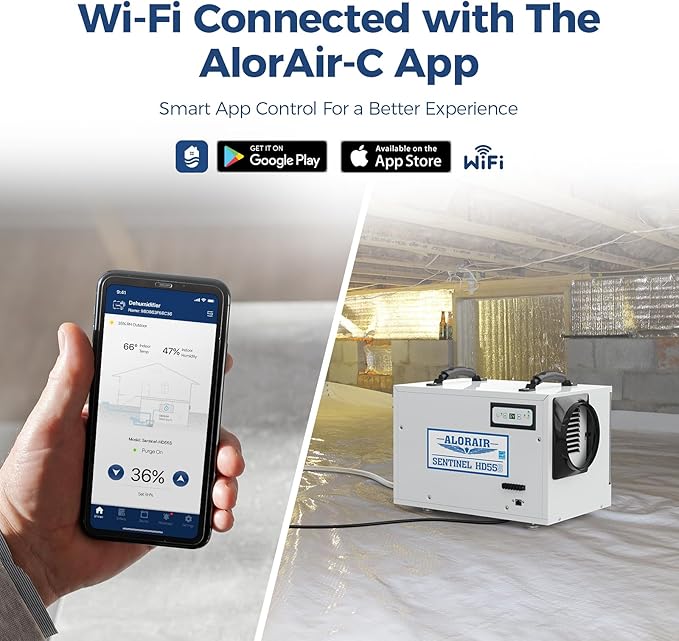 ALORAIR 120 PPD Wi-Fi Dehumidifier for Crawl Space, Basement, and Commercial Use, 2025 Energy Star APP Control, Auto-Defrost Crawlspace Dehumidifiers - Image 3