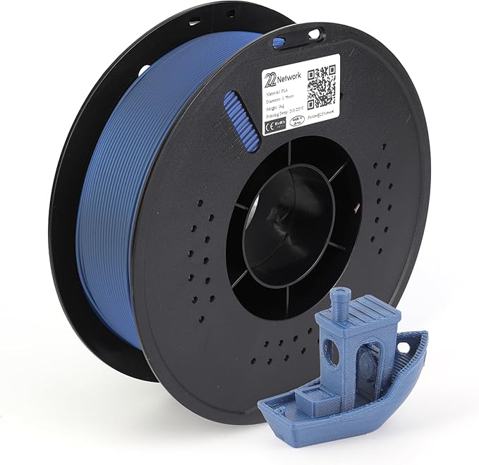 22 Network PLA 3D Printer Filament 1.75mm, 1kg Spool (2.2lbs), Dimensional Accuracy ±0.02mm, Fit Most FDM Printers (Army Blue) by Home