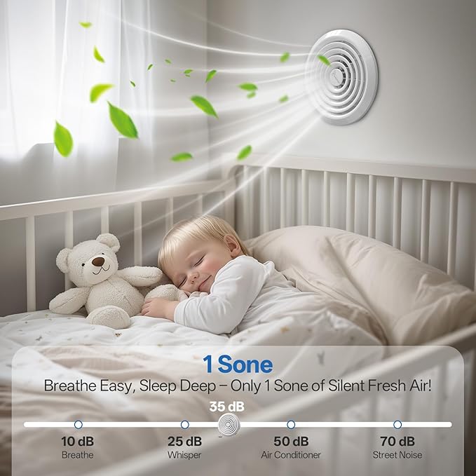 8 Inch Round Bathroom Exhaust Fan，110 CFM 1 Sone Powerful and Quiet Bathroom Ventilation, Replacement for Mobile Home，Through Wall Vent Fan, Easy Install - Image 4