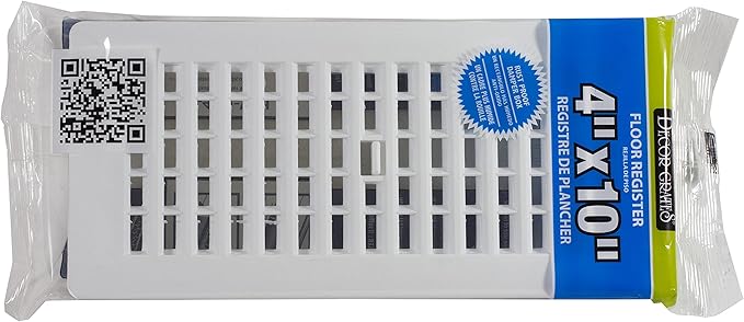 Decor Grates PL410-WH 4-Inch by 10-Inch Plastic Floor Register, White - Image 7