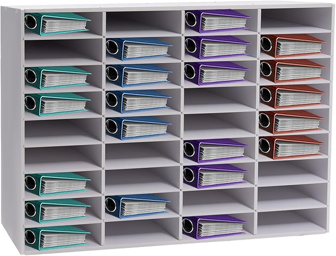Literature Organizers 24/36Slots Mail Sorter Compartment Files Rack File Cabinet Mail Organizer Office Mailbox Storage Files Manuals Books for Office Company (BGQHQN2MWDFKH - 36 Slots - White) by AOOCHU
