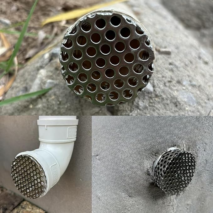 PVC Termination Cap Stainless Steel Mesh Screen Vent Cover, for 1.64" to 1.98" Inner Diameter Furnace and Roof Vent Pipe, Conical Exhaust Pipe Cover End Porous Is More Conducive To Drainage - Image 6