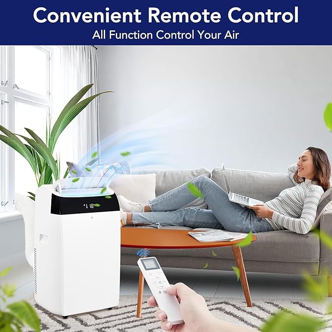 GarveeLife 12000 BTU Portable Air Conditioner 3-In-1 with Remote Control, 24H Timer, Quiet Operation, Freestanding AC Unit Cools Rooms Up to 550 Sq.Ft, Fan & Dehumidifier for Home Garage RV - Image 9