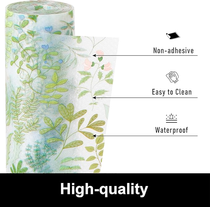 Cooyes Shelf Liner Drawer Liners, Shelf Liners for Kitchen Cabinets, Non-Adhesive Cabinet Liner, EVA Waterproof Non-Slip Refrigerator Liners for Kitchen Drawers（11.8" W x 118" L） - Image 2