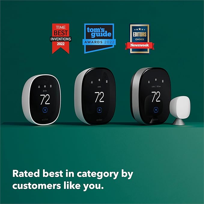 ecobee Smart Thermostat Premium with Smart Sensor and Air Quality Monitor - Programmable Wifi Thermostat - Works with Siri, Alexa, Google Assistant - Image 10