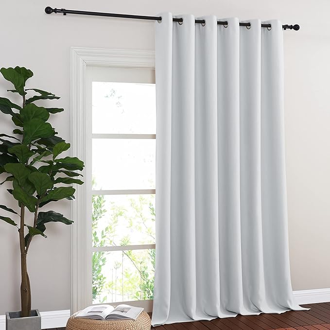NICETOWN Patio Door Curtain Vertical Blinds, Grommet Top Room Divider Curtain Panel Thermal Insulated for Bedroom/Living Room (Greyish White, W80 by L108, 1 Panel) - Image 8