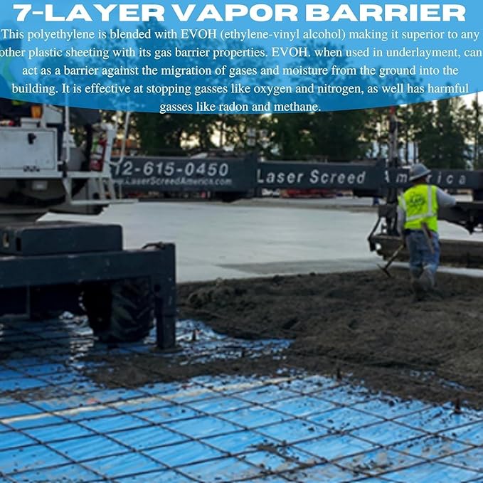 VBS - SEALCORE+ 20 Mil Gas/Radon Barrier - Thick Plastic Sheet for Floor Underlayment, Radon Gas Barrier, EVOH Plastic Sheeting, Crawl Space Vapor Barrier (6' x 10') - Image 3
