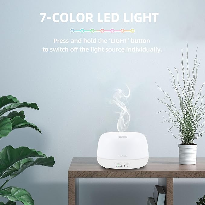 300ML Essential Oil Diffuser with Remote Control, Aromatherapy Diffuser with 7-Color Changing LED Light for Small Rooms, Office, and Home - Image 7