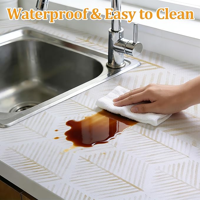Drawer and Shelf Liner for Kitchen Cabinet, Cupboard, Desks, Pantry, Tool Box Hexagon Waterproof Non Adhesive Non-Slip Easy to Clean 12in X 240in - Image 8