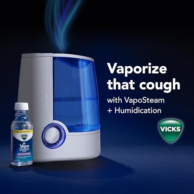 Vicks Warm Mist Humidifier Filter‑Free 1 Gal Tank, Auto Shut‑Off, Night Light, VapoPad and VapoSteam Compatible - Image 6