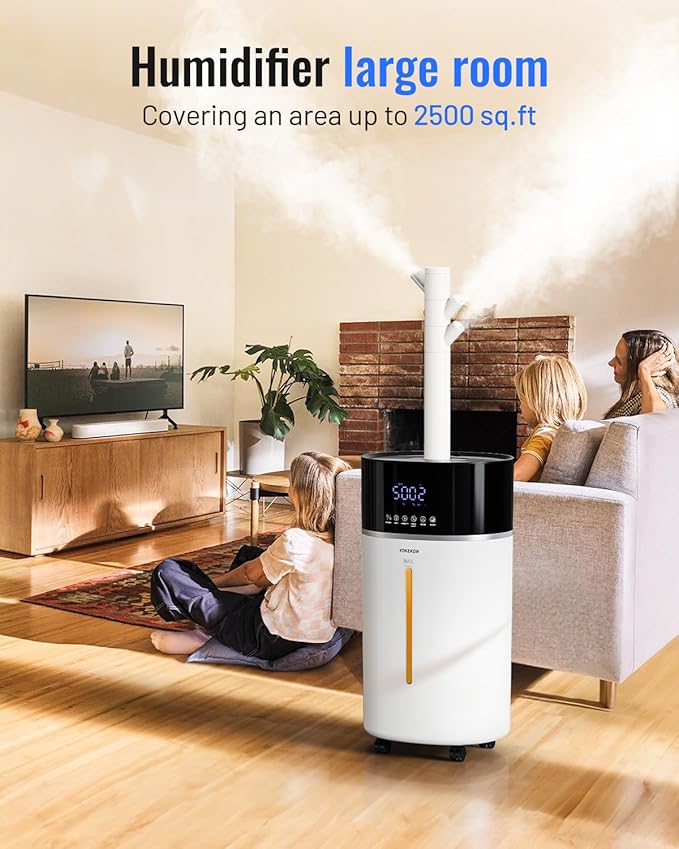 Yokekon Cool and Warm Mist Humidifier Large Room, 4.76Gal/18L Humidifiers for Home 2500 sq ft, Air Humidifiers for Bedroom with Diffuser&Extended Tube, Whole House Humidifiers for Nursery Baby Plants - Image 2