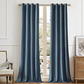 BULBUL Velvet Curtains 96 inches Luxury Elegant Living Room Curtain Modern Thermal Insulated Soundproof Privacy Room Darkening Floor to Ceiling Soft Grayish Blue Drapes for Bedroom Set of 2 by ModernShinyVelvetCurtains
