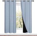 NICETOWN Full Shade Curtain Panels, 37" Wide x 70" Long, Vintage Blue, Pair of Thermal Insulated & Energy Efficiency Blackout Drapes for Living Room, Lined Silky Performance Window Dressing by NICETOWN
