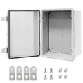 Junction Box ABS Plastic IP65 Waterproof Dustproof Universal Electrical Enclosure, Hinged Shell Outdoor and Indoor Usage Project Box11.4"x 7.5" x 5.5"(290 x 190 x 140mm), Grey by LMioEtool