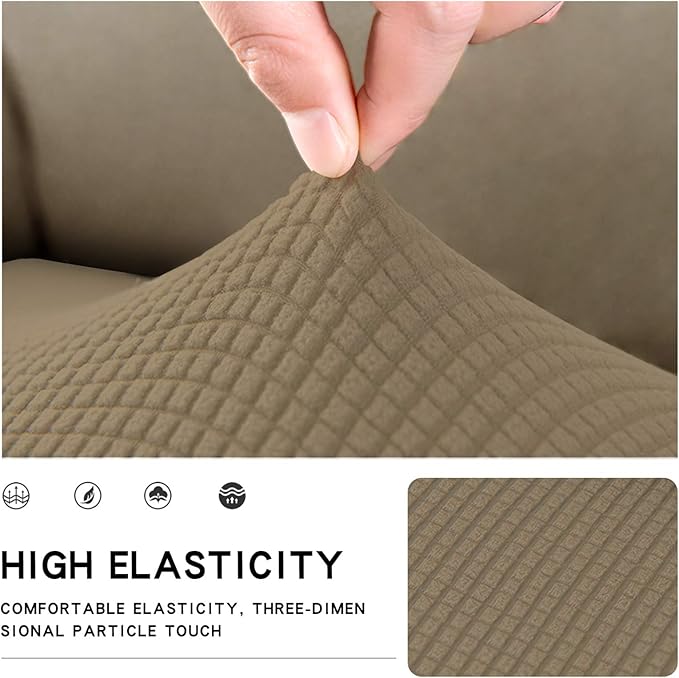 Easy-Going Stretch Cushion Cover Sofa Cushion Furniture Protector Sofa Seat Sofa slipcover Sofa Cover Soft Flexibility with Elastic Bottom(Oversized Sofa Cushion,Tan) - Image 3