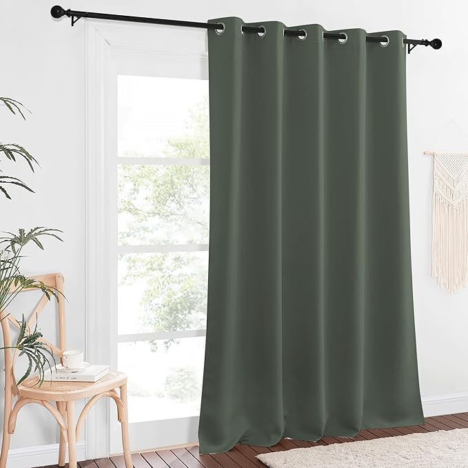 NICETOWN Blackout Curtain for Bedroom 102 inches Long - Grommet Thermal Curtain Light Blocking Room Darkening Window Treatment for Living Room (Dark Mallard, 1 Panel, W66 x L102) - Image 2