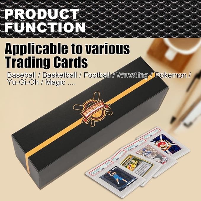 G-PLUS Graded Cards Holder Container Graded Card Storage Box Holds 50-55 Black Graded Card Box Graded Sports Card Storage Box - Image 3