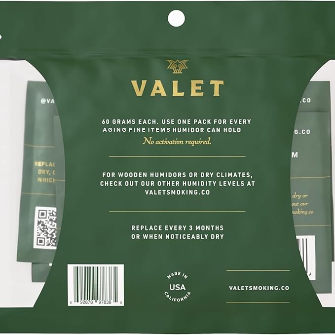 Valet 65% Two-Way Humidity Packs for Aging and Long Term Storage, 4-Pack, 60g Each, Prevents Leaks and Controls Moisture with Natural Craft Paper Design, Resealable Bag - Image 7