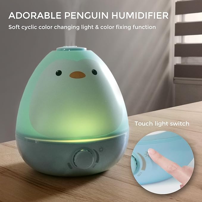 Earnest Living Baby 3-in-1 Cool Mist Humidifier with Essential Oil Diffuser + Nightlight, BPA Free Phenol Free Humidifier for Kids Bedroom, Nursery + Large Rooms, Whisper-Quiet, Auto Shut Off - Image 6