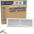 24x6 Inch (Duct Opening) Air Return Vent Cover Decorative – Premium Aluminum AC Vent Cover for Ceiling & Wall, Rustproof Grille, Ideal for Home HVAC Grille, Durable & Easy to Install by ACLAMINAIRE by LAMINAIRE