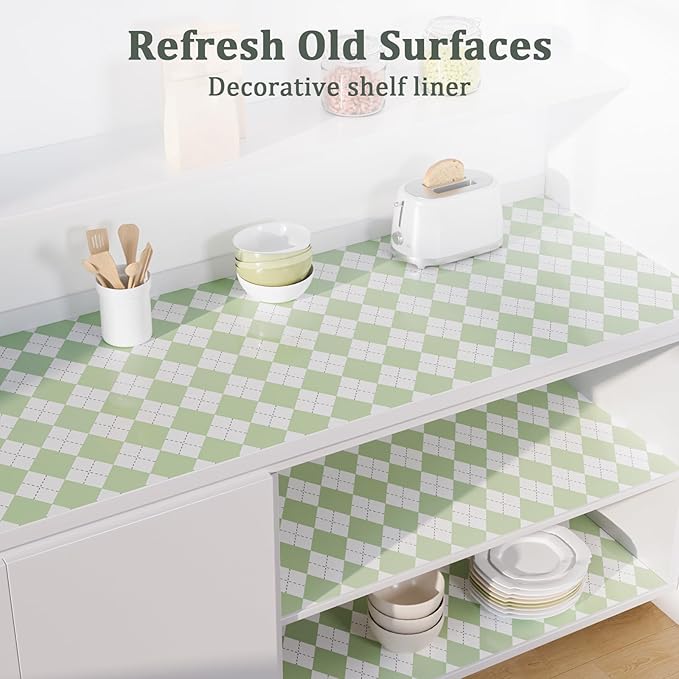 Sage Green Shelf Liner for Kitchen Cabinets 18" x 240" Non-Adhesive Non-Slip Drawer Liners for Dresser, Waterproof Washable Paper, Durable Protector Mat for Pantry Shelves Cupboards - Image 6