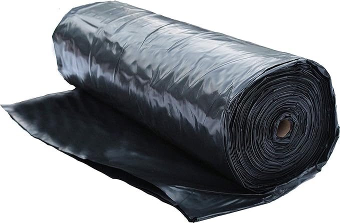 Plastic Sheeting Roll 6 MIL (10'x100') Black Polyethylene Heavy Duty Poly Film for Painting, Drop Cloth, Tarp, Mulch, Weed Barrier, Concrete, Vapor, Construction, Cover by RolyPoly