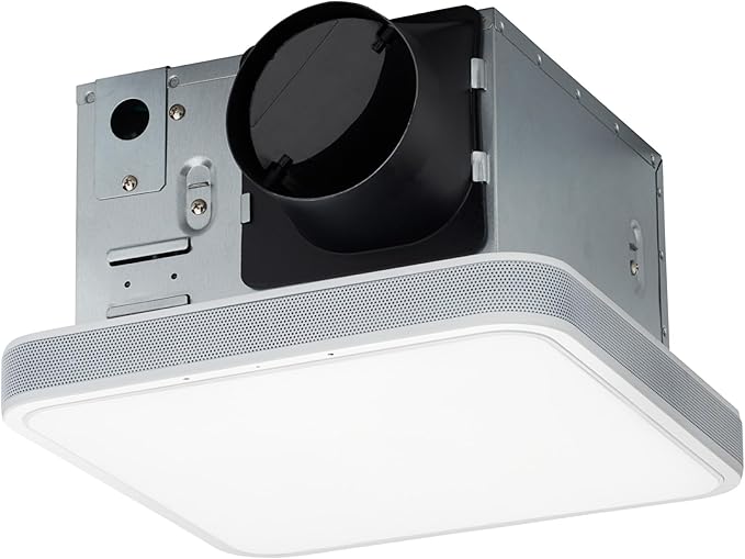Homewerks 7148-01-AX Smart Bathroom Fan with Alexa Voice Assistant Color Changing LED Light and Bluetooth Speakers 110 CFM 1.5 Sones by HomewerksWorldwide