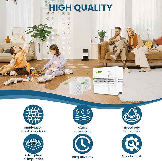 Humidifier Filter PSU10E1BB (2 Pack), Humidifier Wicking Filter Replacement Compatible with Pelonis Humidifier PSU10E1BB, PSU10E1WW, PSU10E2FBB and PSU10E2FWW - Image 4