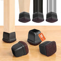 16PCS Silicone Chair Leg Caps, Chair Leg Floor Protectors for Hardwood Floors, Square Felt Chair Pads, Barstool Desk Black Furniture Feet Floor Protectors, Anti-Scratches, Reduce Noise(Fit: 0.75"-1") by GAGUIUP