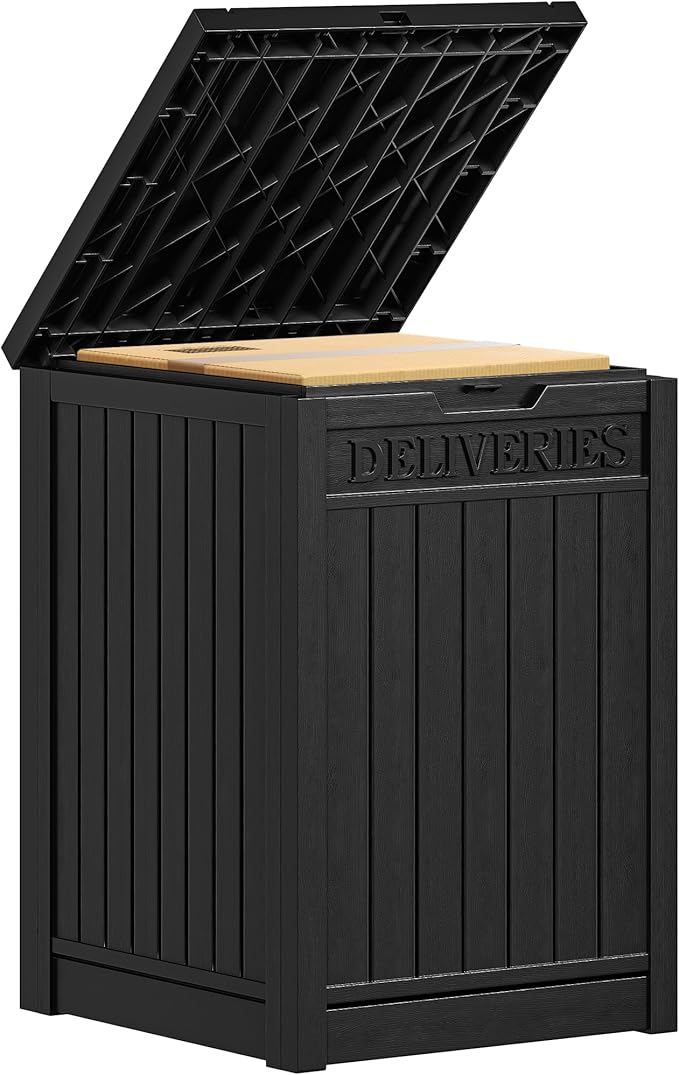 YITAHOME Resin Package Delivery Box 51 Gallon, Secure Lockable Resin Package Delivery Container, Deck Box for Porch & Curbside, Black - Image 2