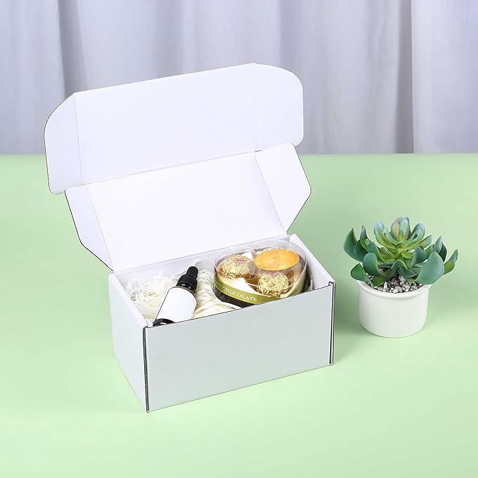Small Shipping Boxes 8x4x4 Inch (25 Pack) - Sturdy White Corrugated Cardboard Boxes for Small Business, Ecommerce, Mailing & Packaging | Recyclable Gift & Storage Boxes - Image 5