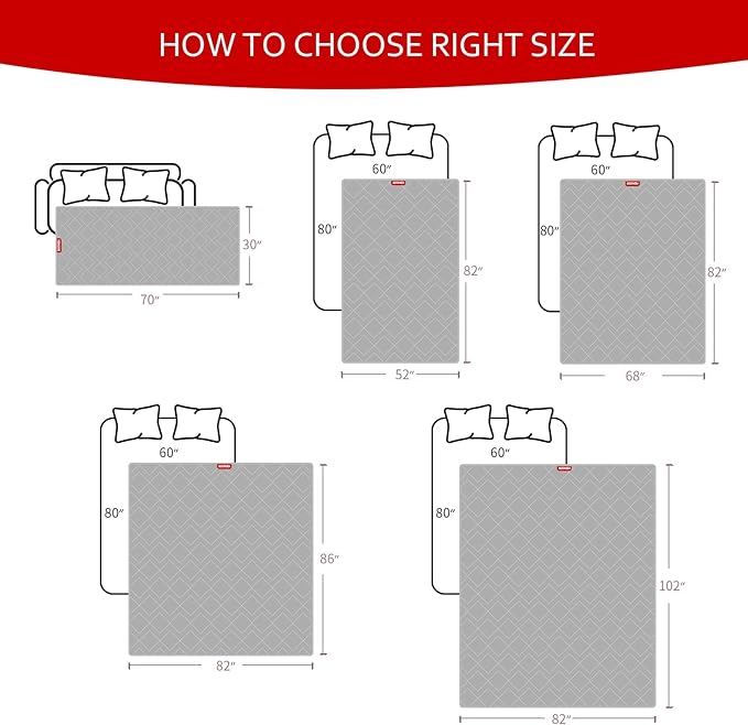Moonsea Waterproof Couch Cover for Dogs Antislip Washable Blanket Bed Cover Pet Sofa Couch Furniture Protector Cover for Kids Children Dog Cat(30" X 70") - Image 5