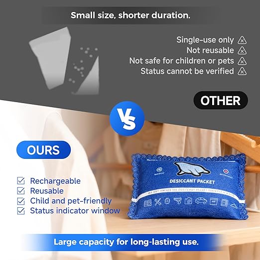 150g Reusable Silica Gel Desiccant Packs for Storage Spaces Color-Changing Indicator Reusable Desiccant Packs for Storage Boxes, Wardrobes, Electronic Devices, 3D Printing Materials - Image 5