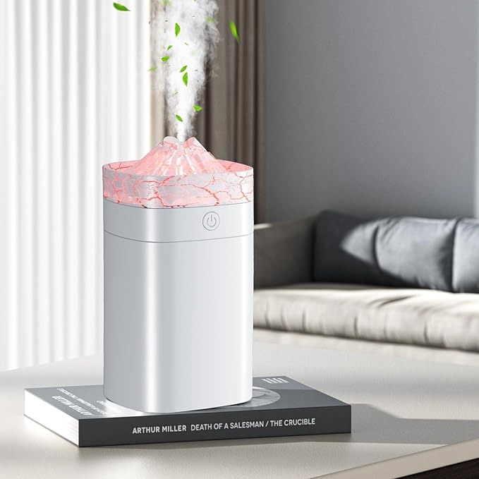 400ml Small Humidifier, Portable Mini Humidifier with 2 Modes Large Spray, USB Personal Desktop Humidifiers for Home Bedroom Car Office Travel Yoga with 7 Color LED Light, Auto Shut-Off, Bass Work by G-REGREATER