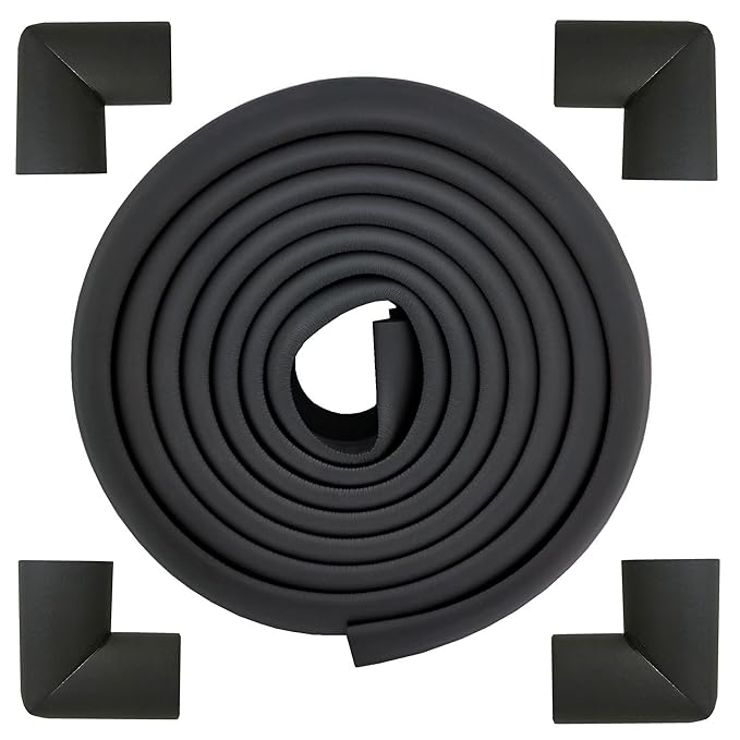 M2cbridge L Shape Extra Thick Furniture Table Edge Protectors Foam Guard (Black(13.1ft Edge + 4 Corners)) by M2cbridge
