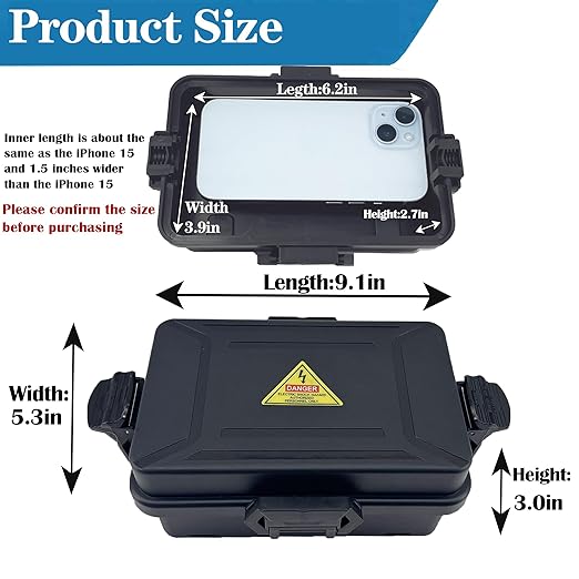 Mini Outdoor Electrical Box, IP54 Waterproof Extension Cord Cover (Inside 6.2 x 3.9 x 2.7 inches) Weatherproof Connection Box for Plug,Connector, Power Cord, Festive Light(2 PCS Black) - Image 2