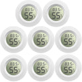 Weewooday 8 Pcs Mini Hygrometer Thermometer Round Digital Humidity Gauge Monitor Electronic Humidity Temperature Meter LCD Display Indoor Outdoor Hygrometer Thermometer for Home Kitchen (White) by Weewooday