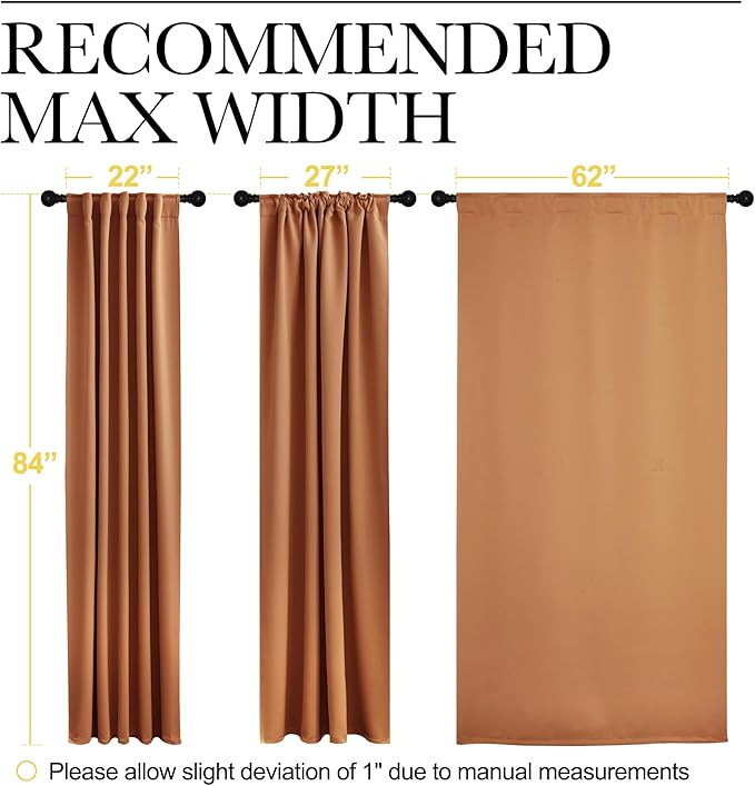 NICETOWN Halloween Living Room Darkening Curtain Drapes, Burnt Orange Color, W62 x L84, Set of 2, Door Curtain for Doorway Privacy, Blackout Temporary Insulated Closet Curtain for Bedroom Closet Door - Image 7