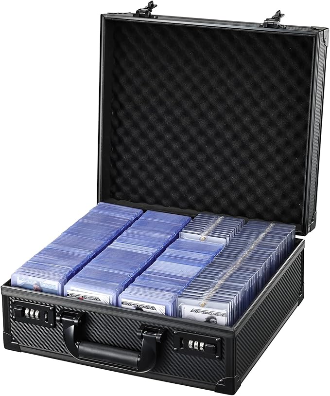 Card Storage Box for 3" x 4" 35pt Toploaders, Sports Cards Case with Lock, Trading Card Storage Box Holds 600+ Top Loaders or 150 Magnetic Holders, Card Collection Box for Collectors by Boldblox