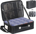 Luxtude Trading Card Storage Box w/Adjustable Dividers, Large Top Loader Card Storage w/Combination Lock, Baseball Sports Cards Case for 3"x4" 35pt Toploaders, MTG Carrying Case for Pokemon/TCG/YuGiOh by Luxtude