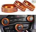 Auprite Climate Control Knob Covers for Challenger Accessories 2015-2023 2024, for Dodge Charger 2015-2023 2024, for Dodge Chrysler 300/300s 2015-2024,3Pcs Kit (Orange) by Auprite