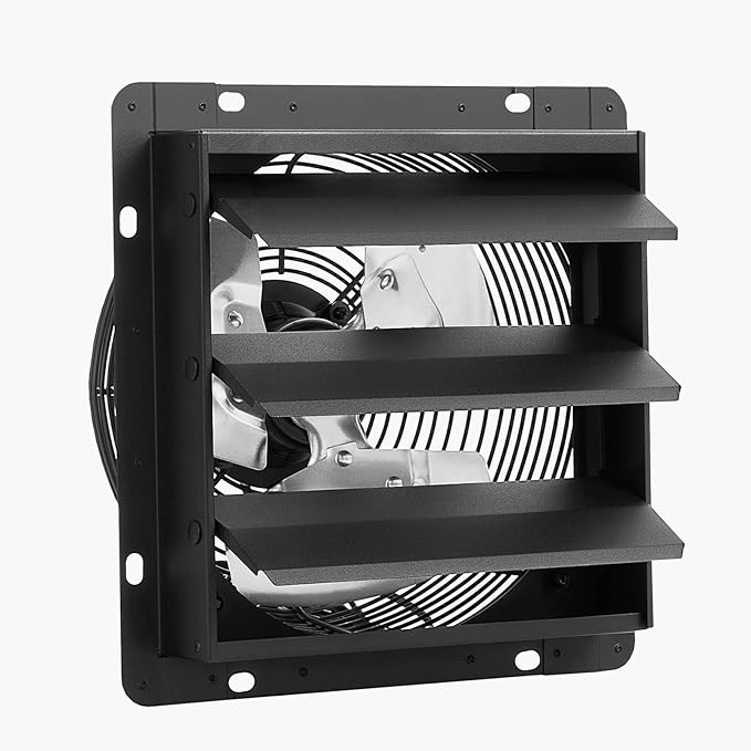 VEVOR 12 inch Exhaust Fan, Wall Mounted Attic Fan with Variable Speed, Temperature & Humidity Controller, 1500 CFM, Automatic Shutter - Image 9